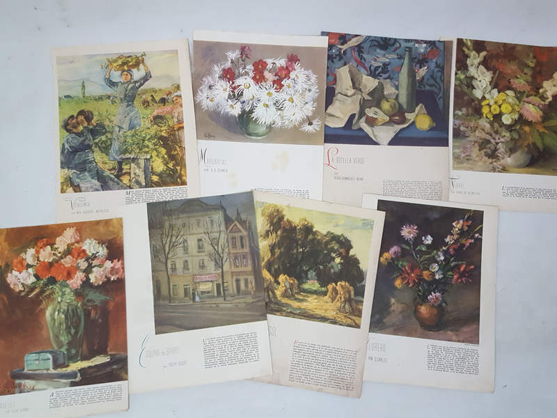 8 reproducciones de obras (revistas antiguas)