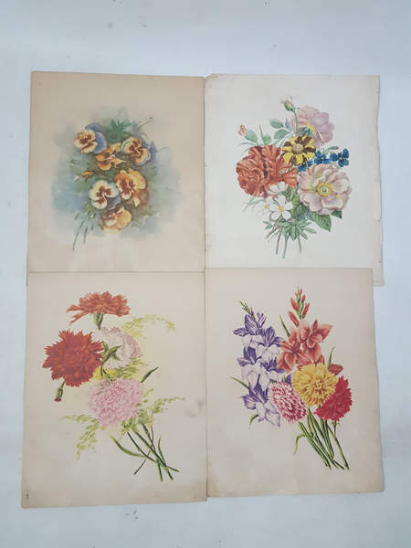 4 láminas - Motivo floral