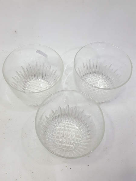 3 Vasos de Whisky de vidrio tallados