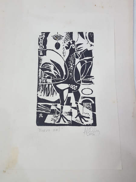 Grabado "Nuevo Sol" 13x8cm Firma